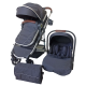 Travel system four wheel baby stroller with car seat and bassinet Black IN STOCK
