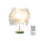 Romantic Feather Wooden Base Table Lamp Night Light with Remote Control