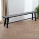 Rustic Charm and Eco-Conscious Style with the Rustico Reclaimed Teak Bench - Long, Black