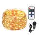 20m Plug-in Copper Wire Seed String Fairy Lights with Remote Control - Warm White