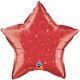 Star shaped foil balloon - crystalgraphic red