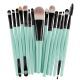 Professional 15 Pcs Cosmetic Makeup Brush Set -Black & Light Green