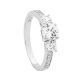 Sterling Silver Three Stone Ring with Cubic Zirconia