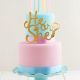 He or She? cake topper - gold