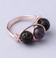 Amethyst Lava Stone Ring - ROSE GOLD (Size US 7)