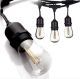 15m 20 x S14 Bulbs Connectable Black Cable Drop Down Weatherproof Outdoor Festoon Lights