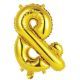 Small foil letter balloon - gold & ampersand (air fill)