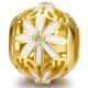 18K Gold Ball Charm with White Daisies