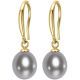 18K Gold Drop Freshwater Pearl Earrings 