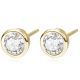18K Gold CZ Diamond Stud Earrings 