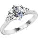 925 Sterling Silver 1 Carat Moissanite Engagement Ring 