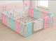 Foldable baby playpen 16+2 pink/green