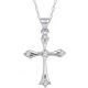 925 Sterling Silver Crystal Cross Necklace 
