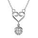 18K White-Gold Koru Crystal Heart Necklace 