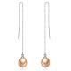 925 Sterling Silver threader earrings AAA grade (genuine) pearls 