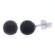 925 Sterling Silver Black Agate Stud Earrings 