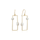 Gold Hip to be Square Baroque Earrings