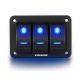 3 Gang LED Light Rocker Switch Panel For Bar Car Caravan RV 12V/24V
