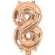 Small foil number balloon - rose gold 8 (air fill)
