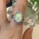 925 Sterling Silver Large Opal Ring 