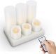 6 Piece USB Rechargeable Tea Light Candle with Holder - Warm White