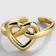 18K Gold knotted Heart Shape Adjustable Ring 