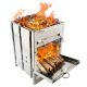 20x20x27cm Camping Stove Camp Wood BBQ Grill Stainless Steel Portable Outdoor