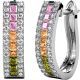 18K White-Gold Huggie Earrings with AAA Grade Crystals 
