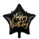 Happy Birthday Star Shaped Foil Balloon - black/gold