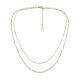 Rose Gold Plate Steel Double Row Chain Necklace