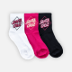 Santa Cruz Youth Simplified Solitaire Dot Mid Sock 3 Pack - White/Black/Pink