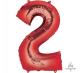 Number two supershape foil balloon - red