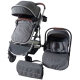 Travel system four wheel baby stroller with car seat and bassinet Grey IN STOCK