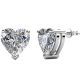 18K White Gold Heart Crystal earrings 