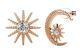 Rose-gold Crystal Stud Star and Moon Earrings 