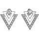 18K White Gold Crystal Geometric Earrings 