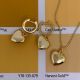 18K Gold Jewellery Set with Gold Dangle Heart 