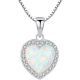 925 Sterling Silver Crystal Opal Necklace 