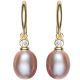 18K Gold Pearl Crystal Earrings 