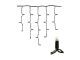 3m Black Rubber Wire Connectable Icicle Waterproof Outdoor Fairy Lights - Warm White