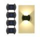 4 Pack - 2 LED Solar Powered Up and Down Fence & Deck Wall Lights